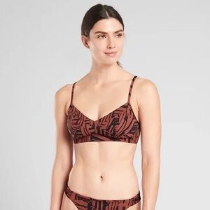 ATHLETA Clay and Black Sculpted Sienna Bikini Top - Size Small